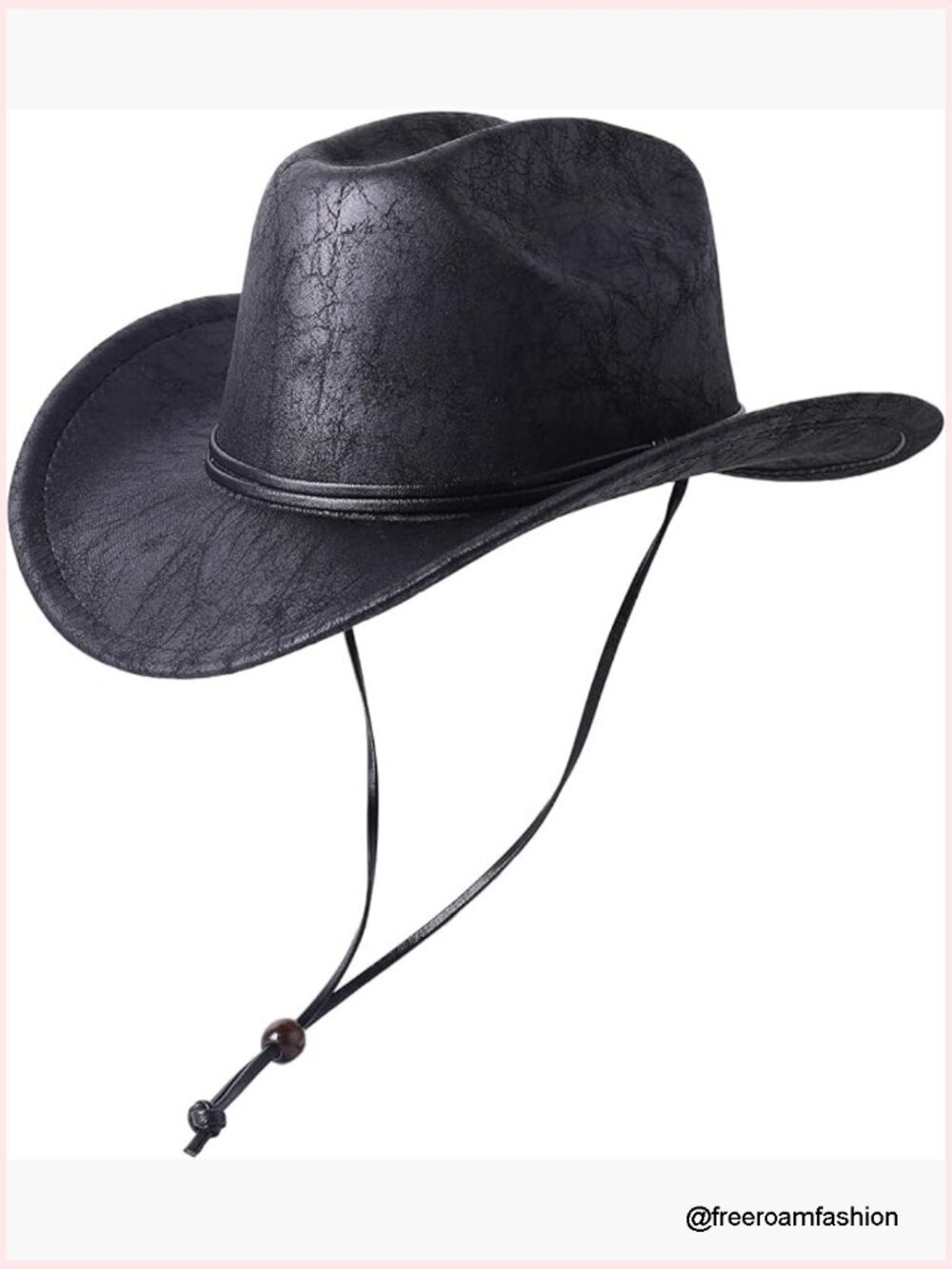 Wide Brim Felt Cowboy Hat with Chin Strap, Adjustable, Unisex Western Hat